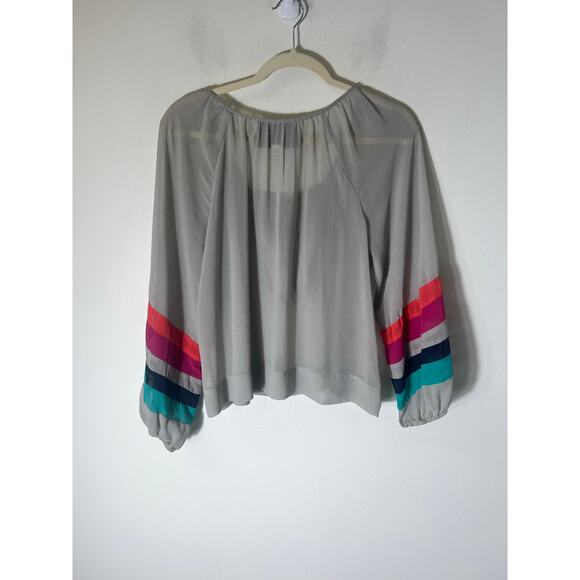 wendykatlen Grey Long Sleeve Blouse Sz M - Picture 2 of 3